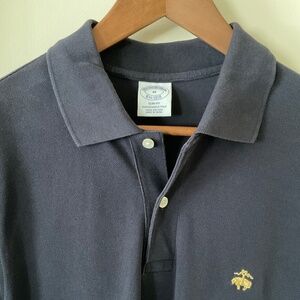 Brooks Brothers, Polo Shirt, Navy Blue, Medium, Slim, 100% Cotton